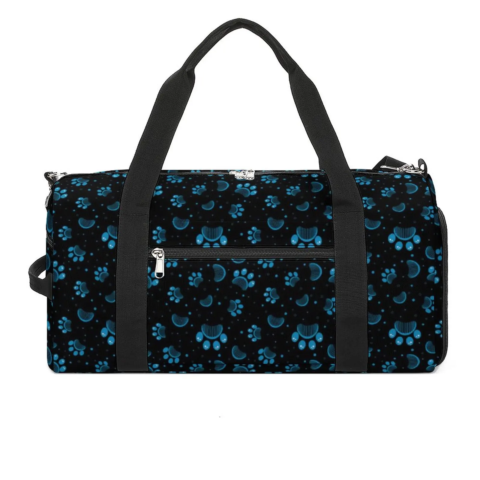 

Blue Dog Paws Gym Bag Animal Print Travel Training Sports Bags Men Design Large Capacity Novelty Fitness Bag Oxford Handbags