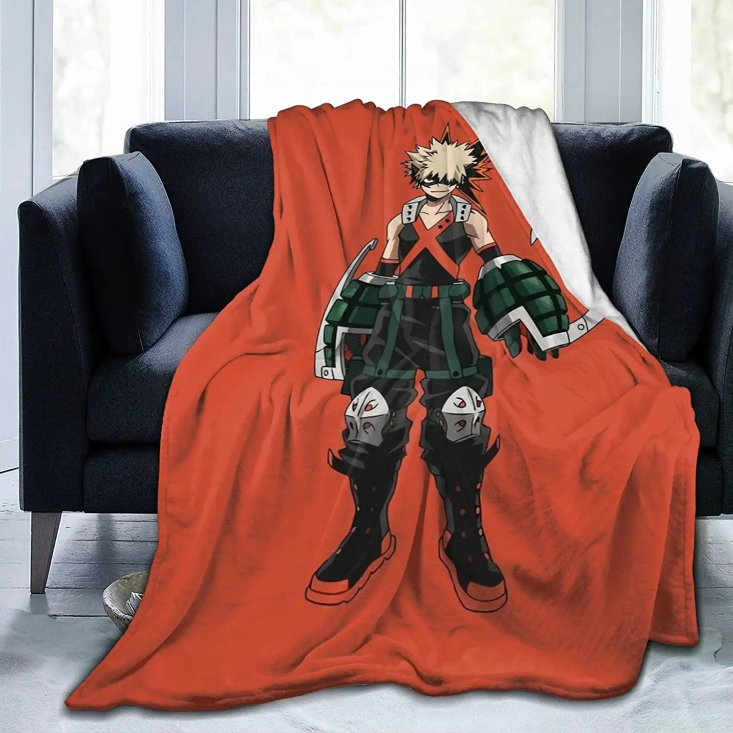 

Bakugou Graphic Soft Flannel Blanket Lightweight Fleece Blanket Air Conditioner is Suitable for Bedroom Living Room Sofa