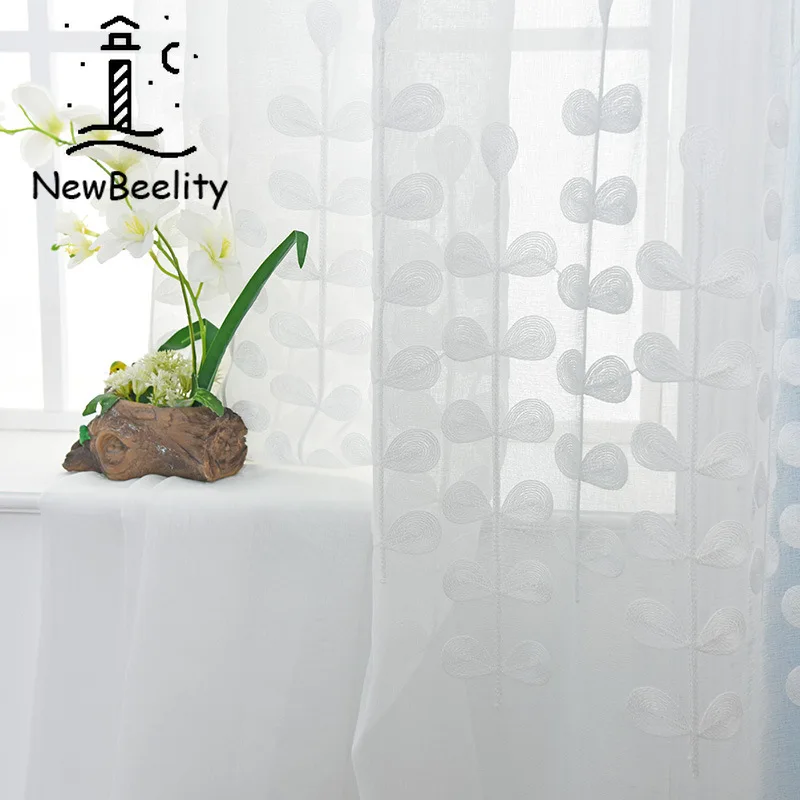 

Modern Curtains for Living Dining Room Bedroom Simple Sober String Screen Window Screen Embroidered Tulle French Window