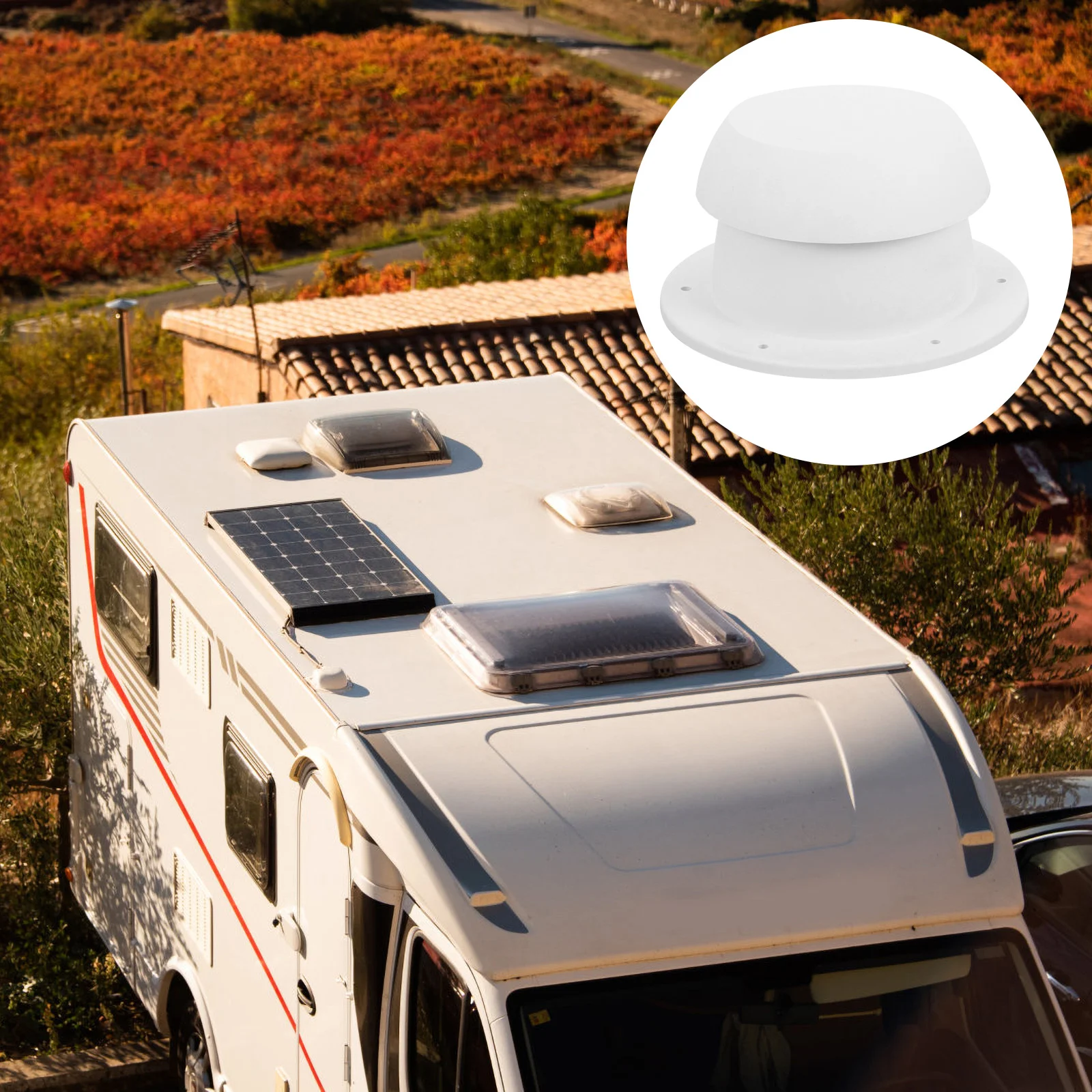 

Roof Vent RV Duct Cover Camper Covers Motorhome Accessories Exhaust Port Cap White