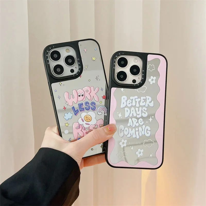 

CASETIFY Work Less English Flowers Phone Cases For iPhone 14/13/12/11/X/XR/XS 14/13/12/11 Pro Max XS MAX Shockproof Soft Cover
