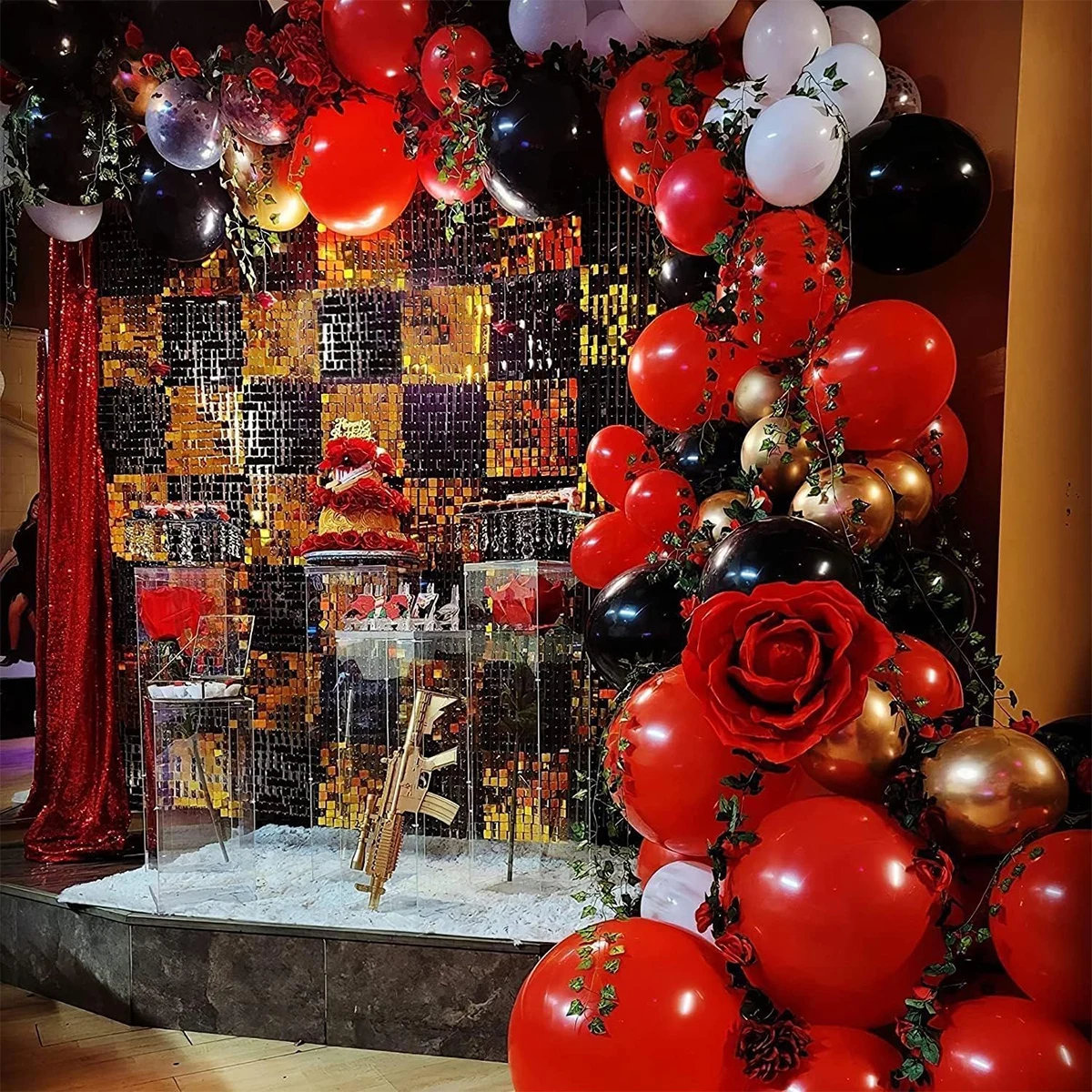 131 шт. красные черные золотые воздушные шары в форме арки конфетти для гоночного