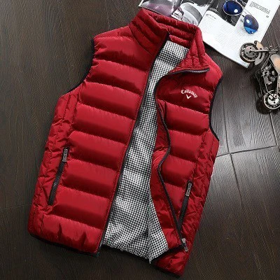 Autumn and winter 2022 new cotton vest jacket Callaway print sleeveless down vest jacket men's casual vest plus 5XL