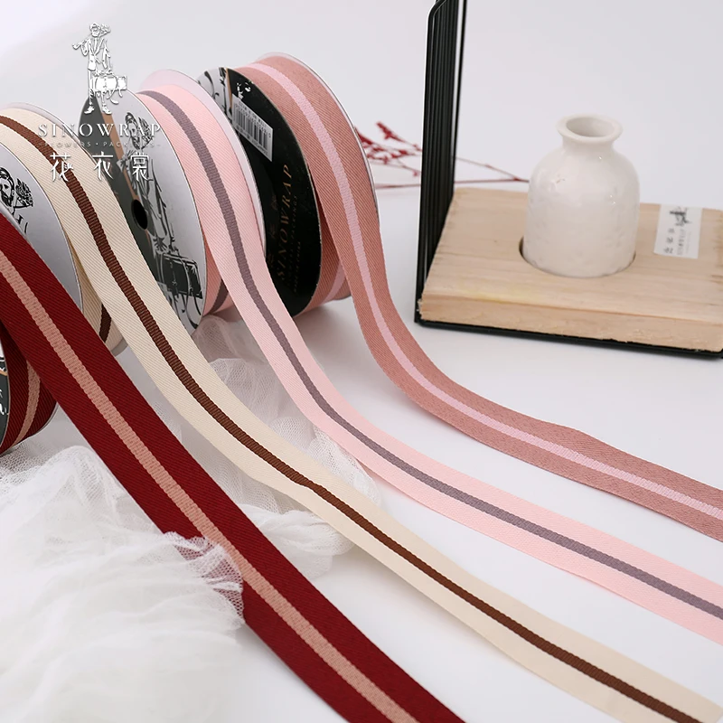

Sinowrap 26mm High Quality Gift Packing Ribbons Colored Polyester Satin Ribbon for Christmas Wedding Decoration Accessories