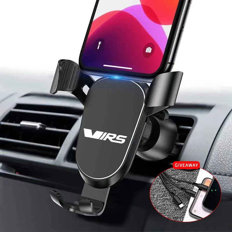 

For Skoda VIRS Octavia FABIA KAMIQ KAROQ RAPID Metal LOGO Phone Holder Car Air Outlet-Holder Car Navigation Mobile Phone Holder