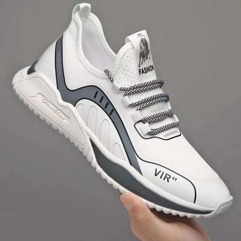 

2022 Men's Casual Sports Shoes Breathable Mesh Comfort Increase Lace-Up Non-Slip Low-Top Male Sneakers Running Casual Shoes