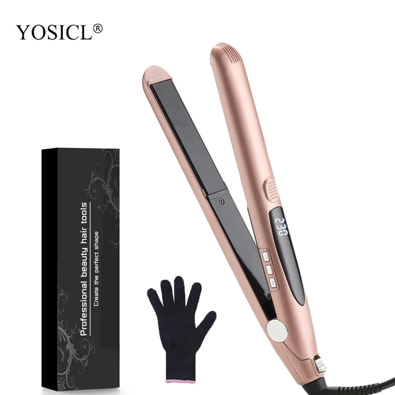 Hair Straightener & Curler 2 in 1, Ceramic Tourmaline Ionic Flat Iron Hair Straightener for All Hairstyles  Adjustable Temp