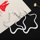 Серьги-кольца женские серебряные со звездами, 55925 см