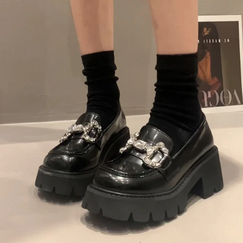 

Женские туфли с закрытым носком, на высоком каблуке, однотонные туфли на квадратном каблуке, 2023