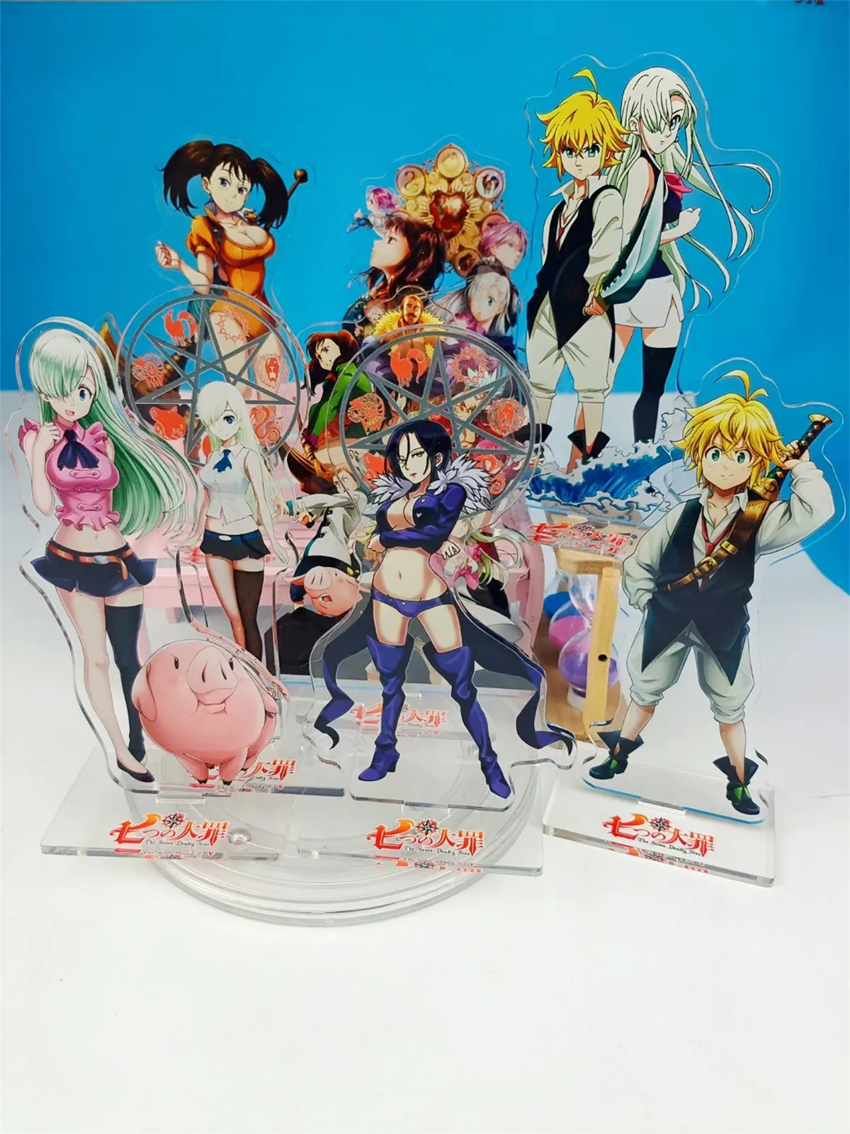 

Anime Keychain The Seven Deadly Sins Figure Acrylic Stands Model Cosplay Meliodas Liones Hawk Diane Character Fans Gift