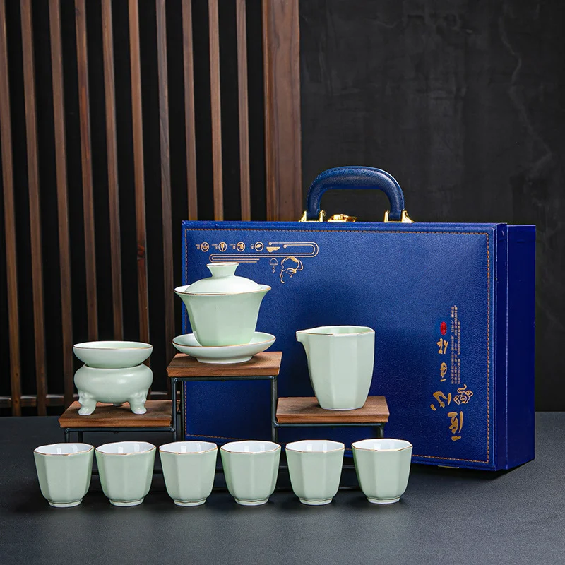 

Celadon чайный набор кунг-фу подарочный набор креативный один тюрель шесть чашек Керамический чайный набор