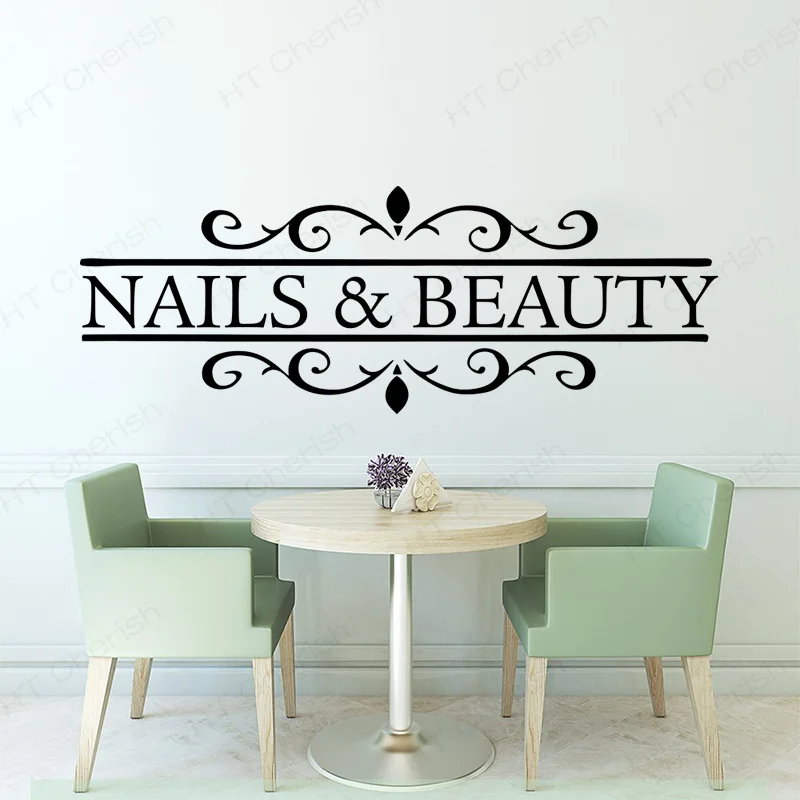 

Nails & Beauty Hair Beauty Salon Wall Sticker Polish Bar Window Wall Decor Vinyl Art Removable Poster Mural Decor