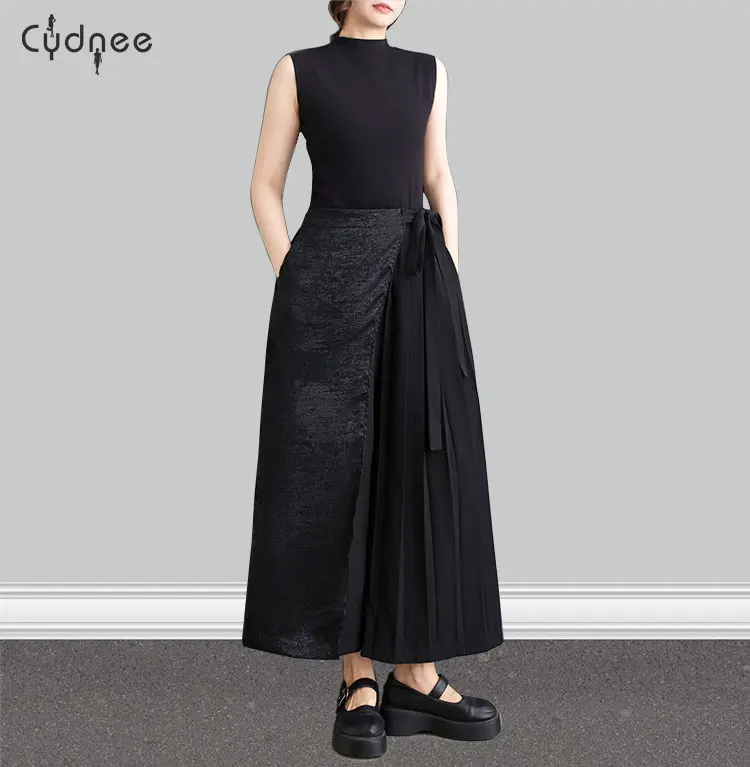 Женские однотонные брюки Palazzos укороченные капри японские в стиле Samben