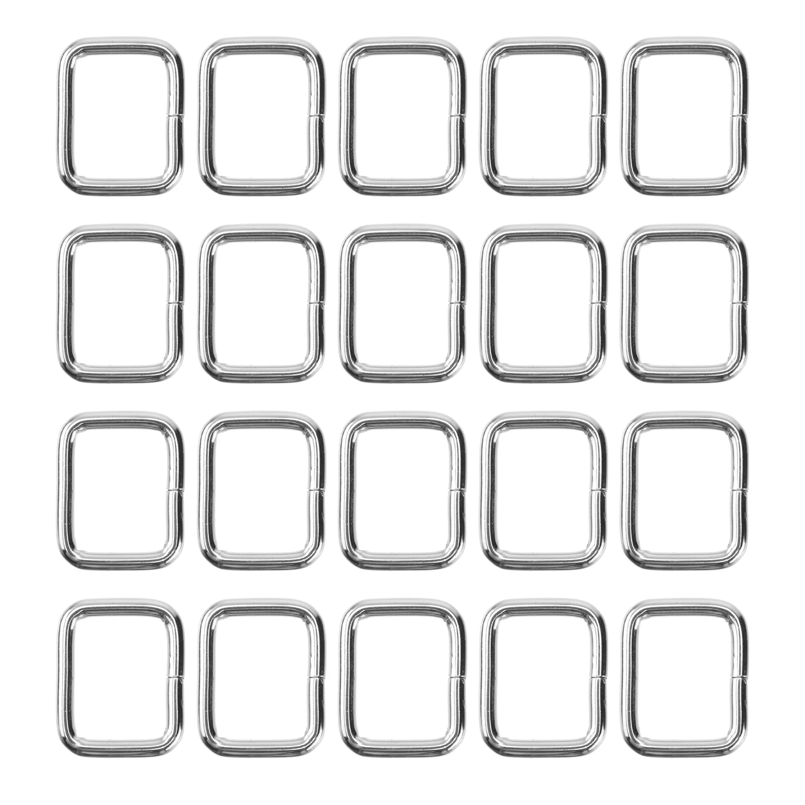 

20pcs Metal Dee Ring D Webbing Belt Ribbon Buckle Strap Adjuster (Silver)