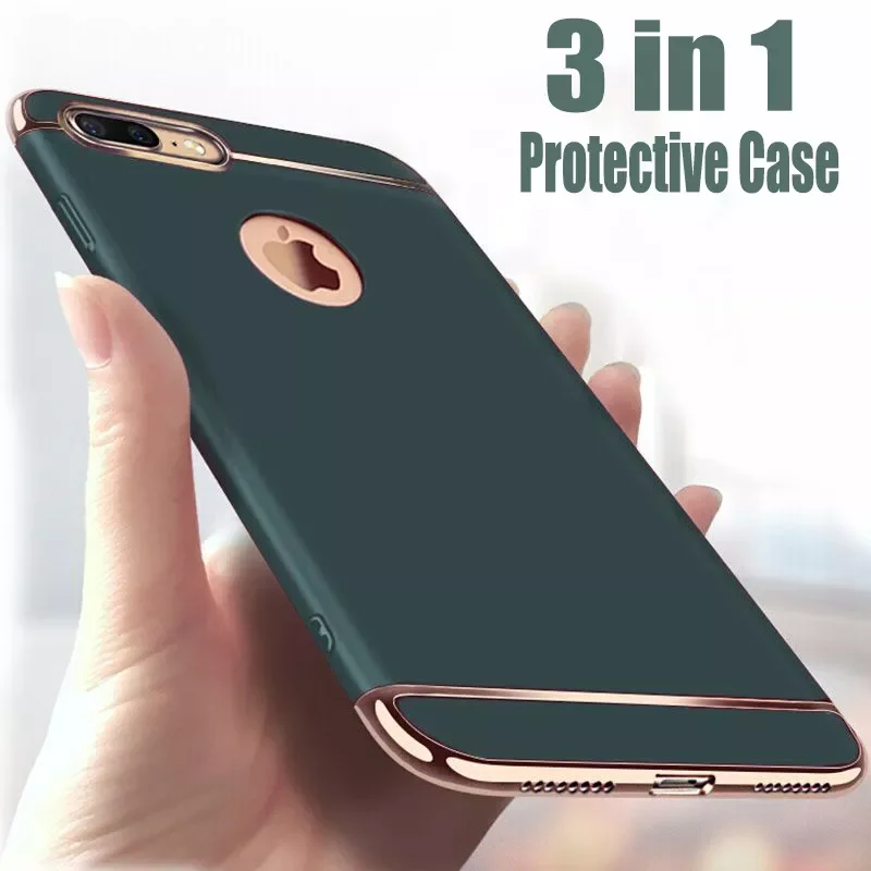 

Plating Shockproof Phone Case For iphone 7 8 Plus 6 6s 5 5s PC Matte Hard Cover For iphone X Xr Xs 11 12 13 Pro Max Case