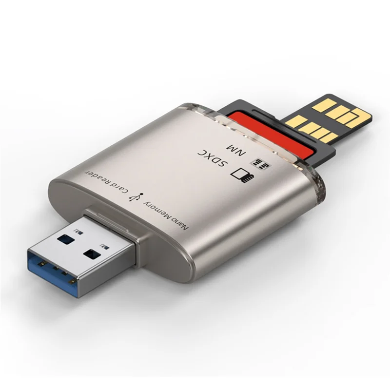 Фото CABE-USB 3.0 SD SDXC Card Reader 8 ГБ-128 ГБ для Huawei NM Nano Карта памяти Адаптер для записи ПК Ноутбук Конвертер Extend Gold №1