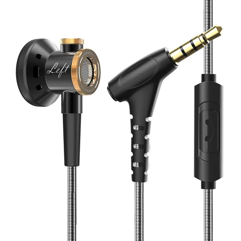 Спортивные наушники TWS с HD микрофоном, Hi-Fi наушники-вкладыши 3,5 мм, металлическая Проводная гарнитура с басами, наушники с шумоподавлением для Xiaomi, Huawei