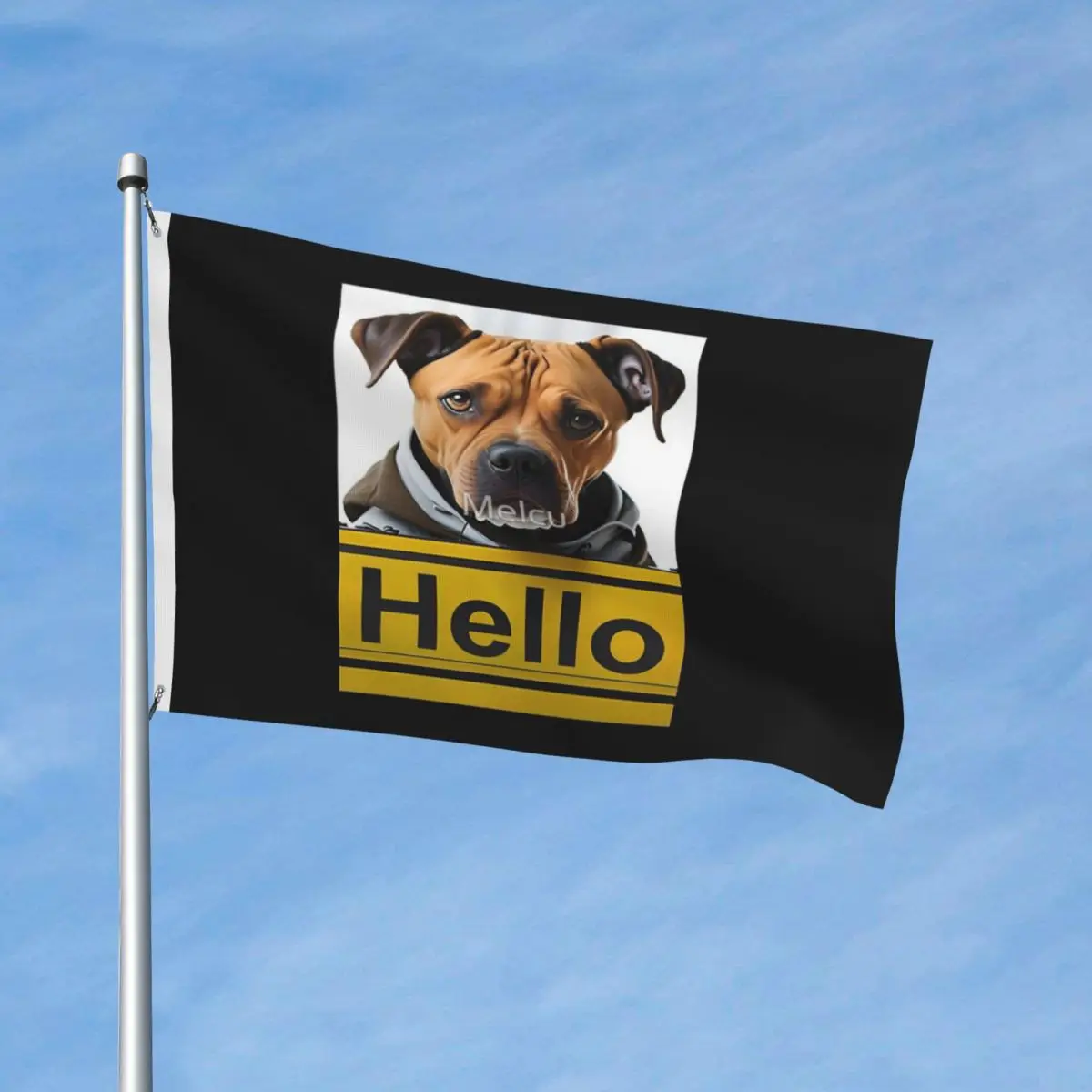 

Hello Dog декор с флагами современный с металлическими Люверсами устойчивый к выцветанию мягкая ткань драпировка без запаха настраиваемый