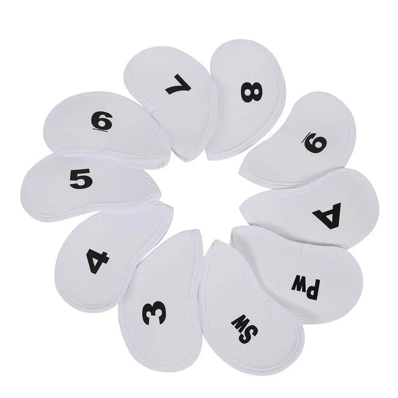 

Golf Head Covers 10PCS Golf Head Covers With Embroidered Club Label Golf Accessories For Men Driver Headcover Fits Most Clubs