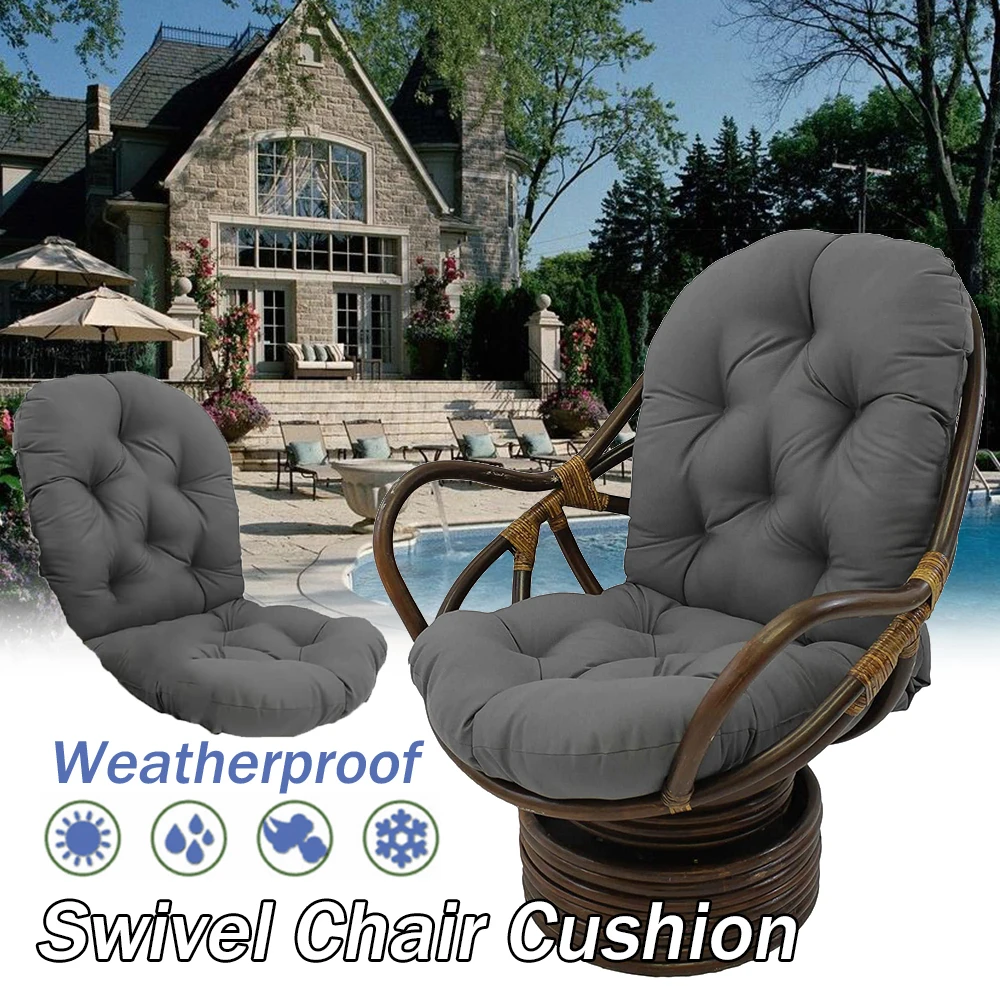 

1Pcs Swivel Rocker Cushion Outdoor Garden Patio Rattan Rocking Chair Seat Cushion Indoor High Back Cushion Multicolor No Chair