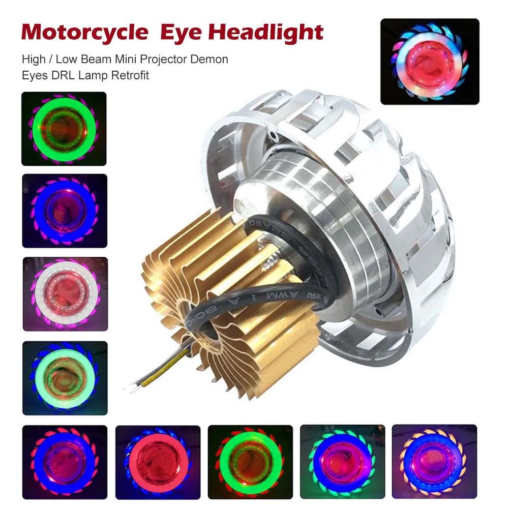 

2023 New Led Motorcycle Headlight 12-80V Angel Eye Headlamp 125W Additional Spotlights Fog Light Motorbike Scooter Driving Lamp