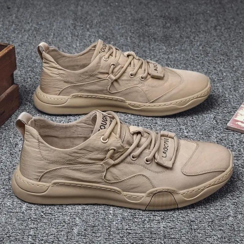 

Casual Men's Sneakers Breathable Ice Silk Cloth Sports Shoes Fashion Design All-match Trend Cushioning Soft Bottom Running Shoes