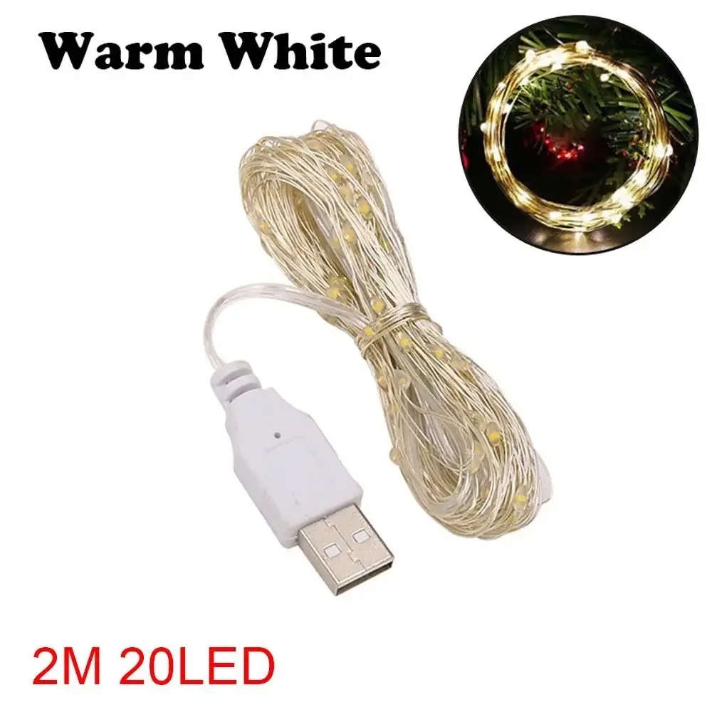 

USB светодиодная гирлянда из медной проволоки 1/2/3/5/10 м generic