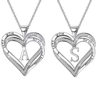 valentines day double love necklace 26 english letters pendant clavicle chain fashion diamond set clavicle chain accessories si