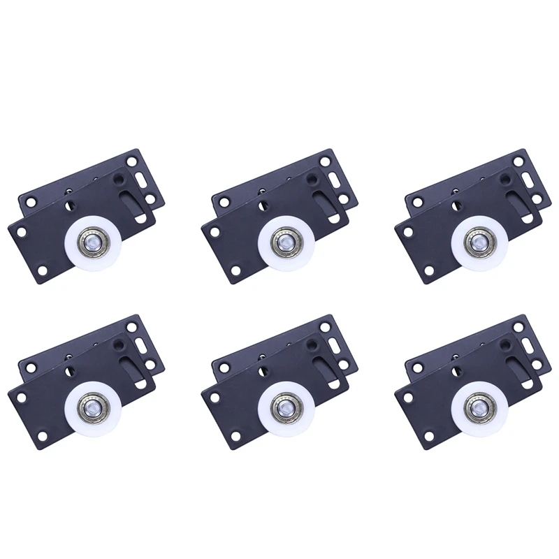 

24Sets Sliding Door Wheels Rollers Pulleys Runners for Cupboard Wardrobe Cabinet Smoothly & Mute Nylon Wheels
