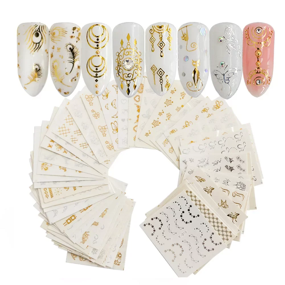 

30 Sheets Nail Art Stickers Set Different Styles Nail Water Transfer Sticker Decal Sticker Nail Manicure Gel UV Nails Sequins