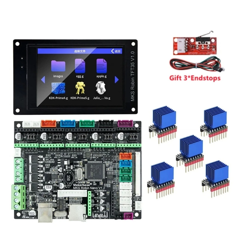 

Makerbase MKS Robin for Nano V1.2 32Bit Control Board 3D Printer Part TFT35 Screen FFC+USB Print Cable Controller WIFI