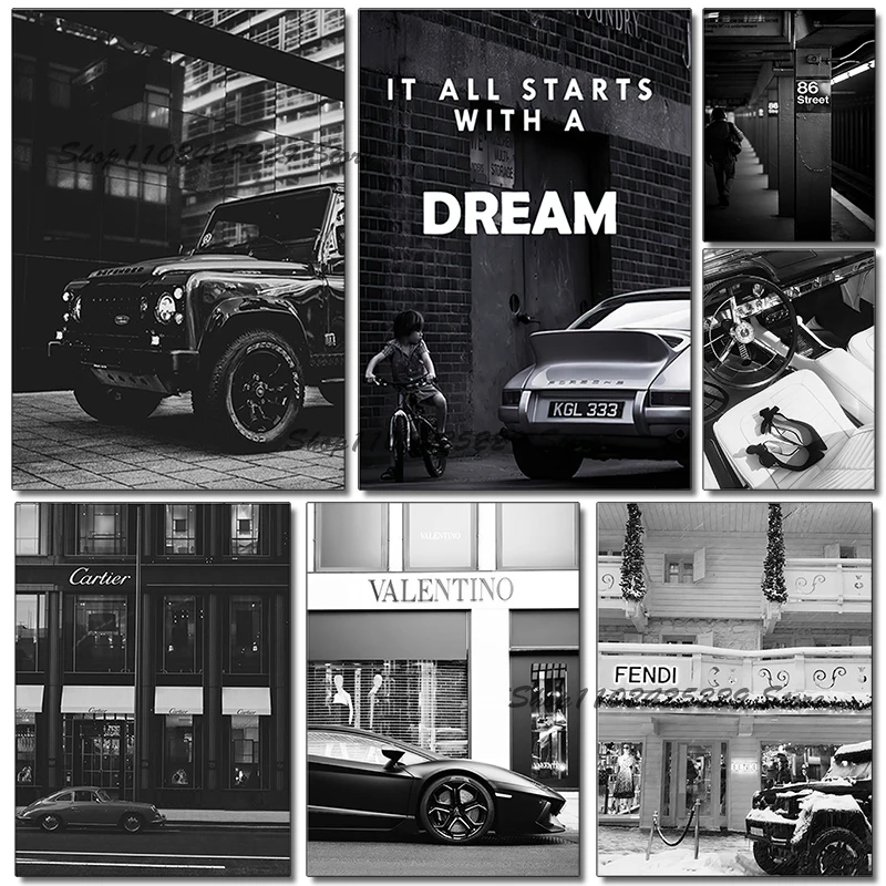 Роскошная Скандинавская картина Париж поля Elysee роскошные гоночные картины