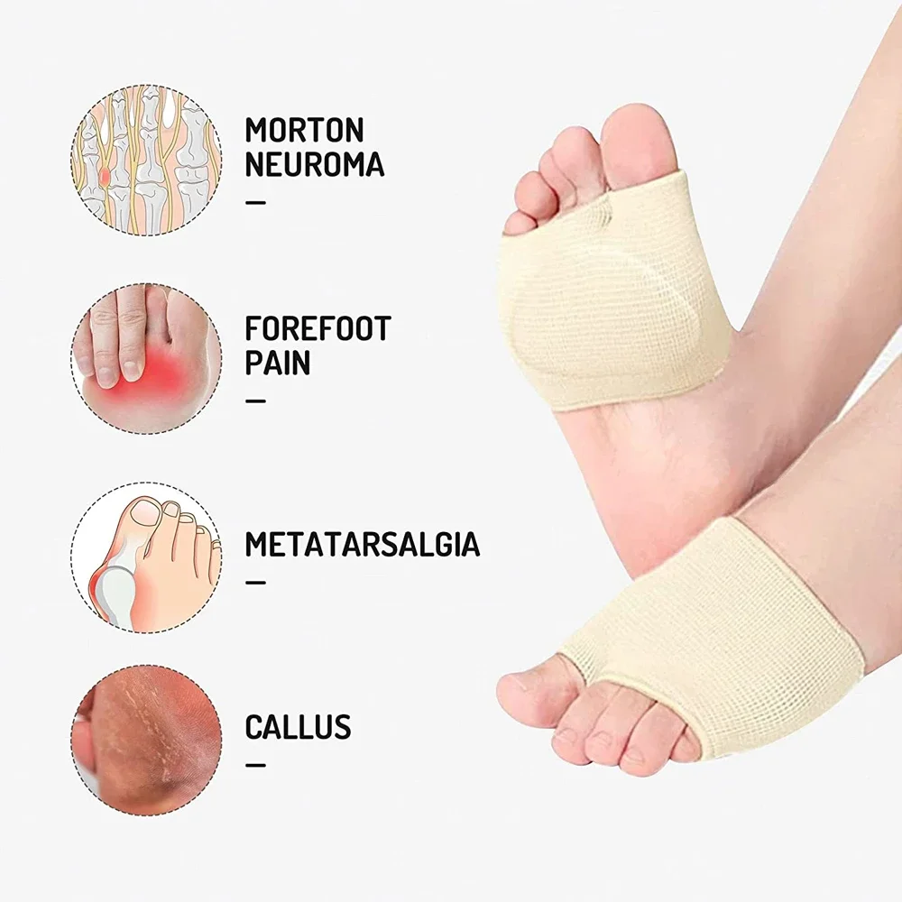 Фото Силиконовые гелевые стельки для обуви, Metatarsal вставка в переднюю часть стопы для женщин и мужчин, подушечки для стоп при вальгусной деформации, корректор вальгусной деформации носков №4