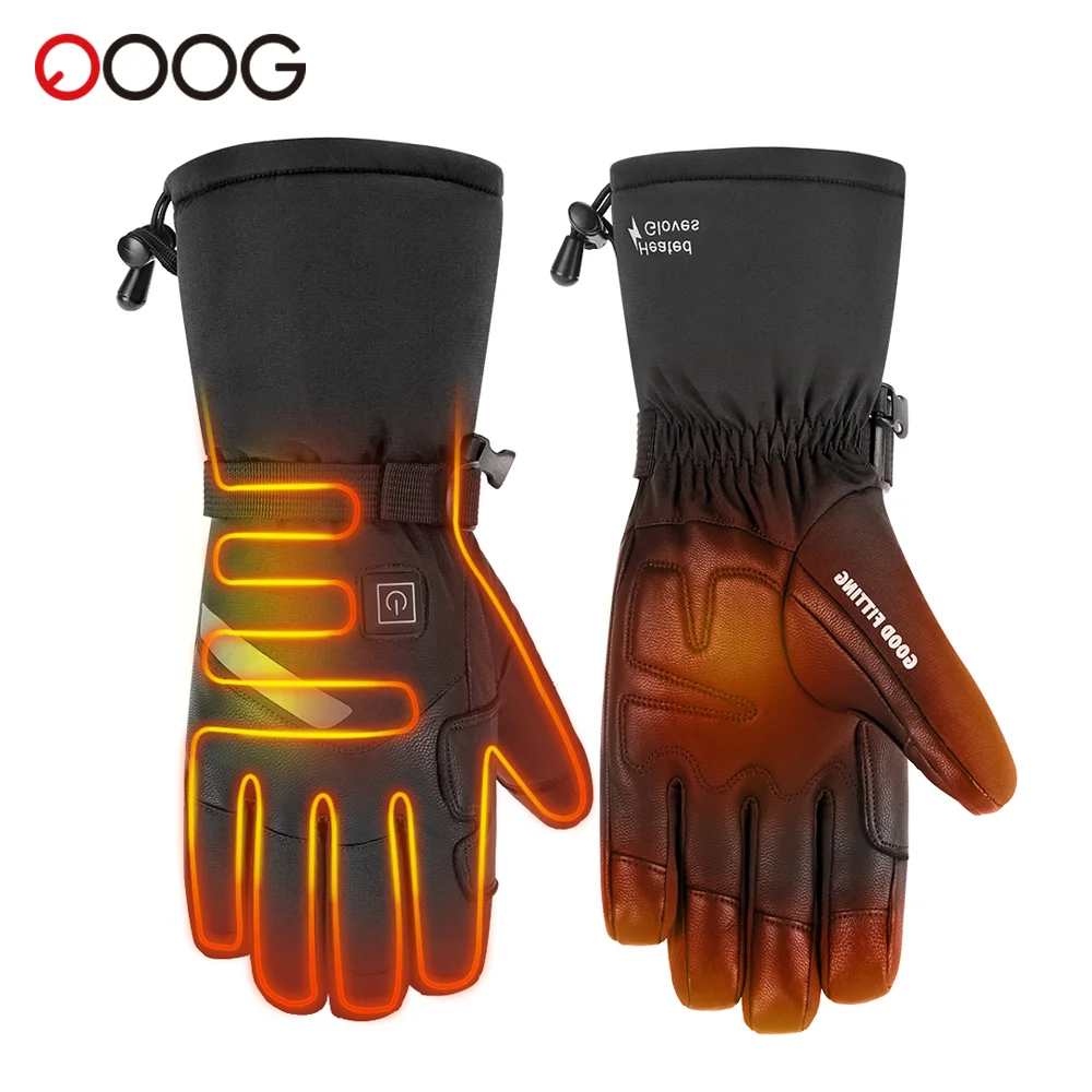 

Heated Gloves Motorcycle Winter Warm Lithium Battery Non-slip Heated Gloves Skiing Leather Waterproof Heated Rechargeable Gloves