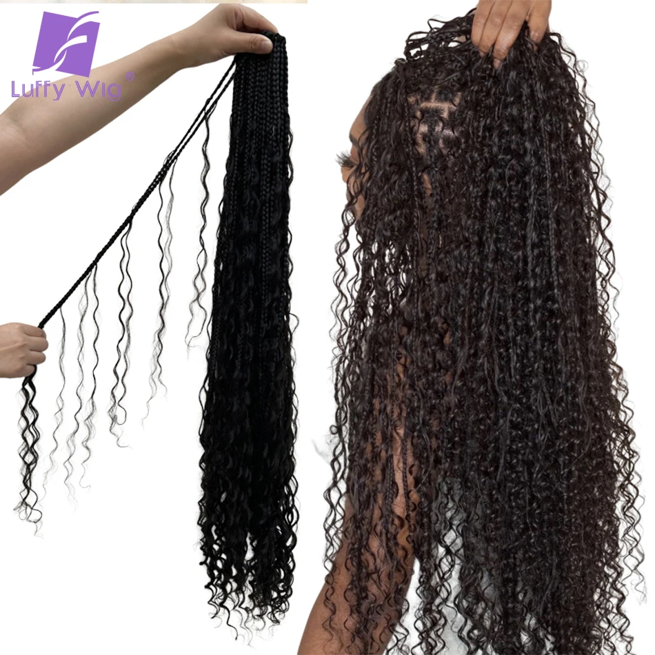 

Человеческие волосы, удлинители волос, вязанные крючком косички в стиле бохо, предварительно заплетенные искусственные кудри, женские человеческие волосы