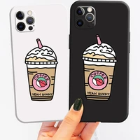 iphone 12 case plus xr 8 max xs promax 11 2020 13 12 mini se x 7 6s 6 cute coffee drinks phone back plain sticker fundas ultra