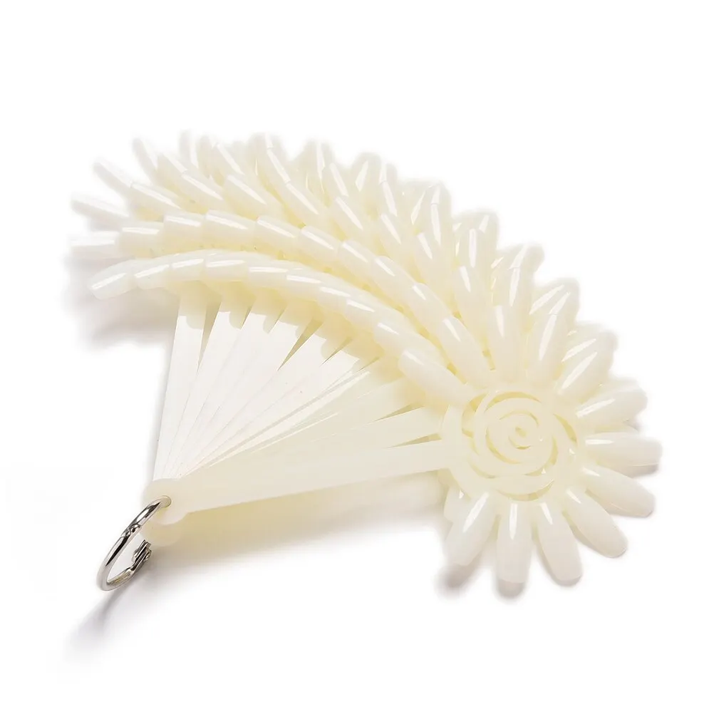 

Hot 120 False Tips Nail Art Design Acrylic Polish Board Practice Rose Fan Stickers Wheel Display Polish Color Tools