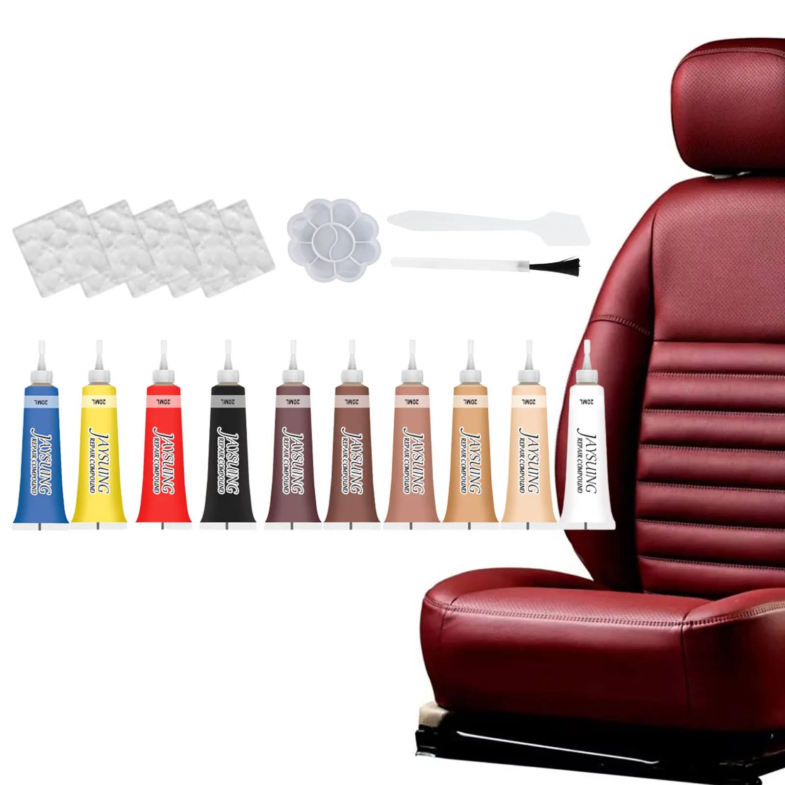 

Vinyl And Leather Repair Kit Leather Patch Scratch Repair Restorer Of Your Couch Sofa Car Seat Super Easy Instructions To Match