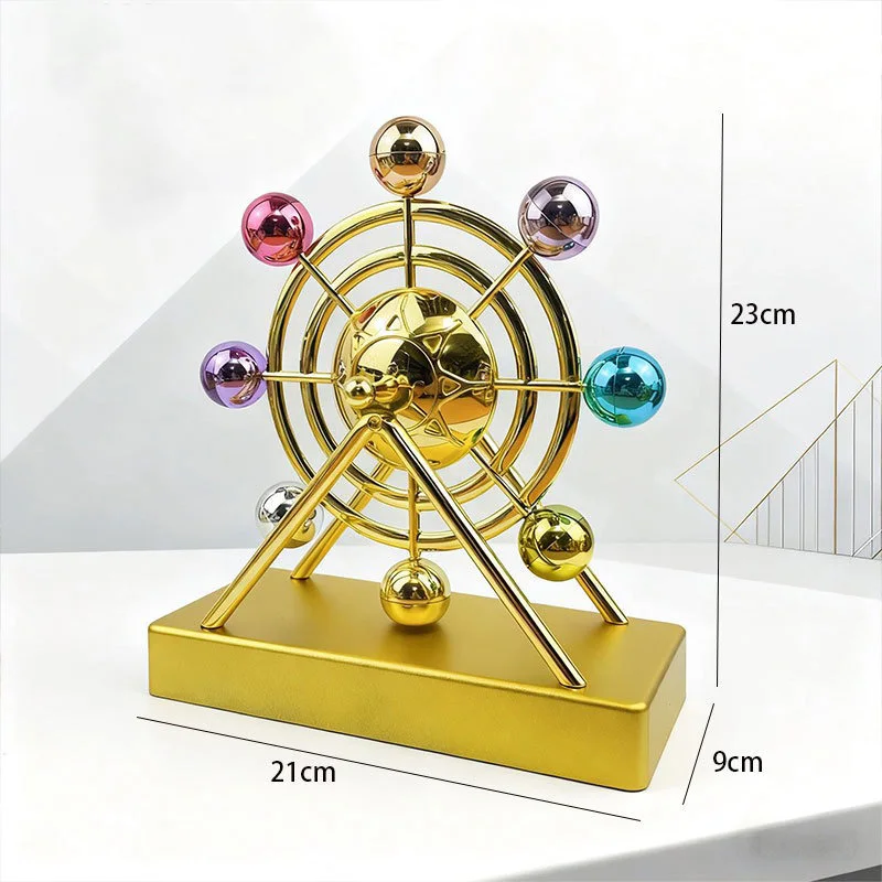 Luxury Gold Metal Kinetic Ferris Wheel Ornament - Desk Stress Relief Rotating Figurine - Modern Home & Office Decor Gift (art.: 3920d3ef25c7e) - 3920d3ef25c7e