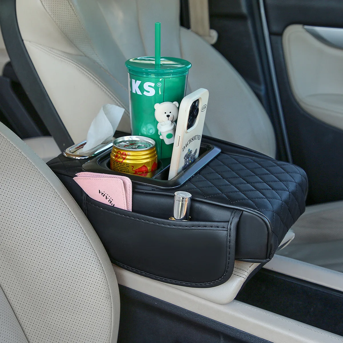 Универсальный стильный автомобильный подлокотник из искусственной кожи для JAGUAR