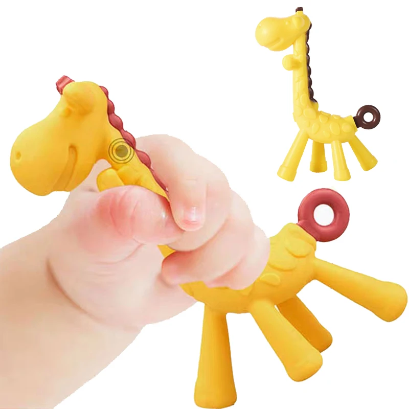 

Baby Molar Teether Food Grade Silicone Giraffe Teethers Cartoon Teether for Babies Teeth Care Fidget Toys Newborn Accessories