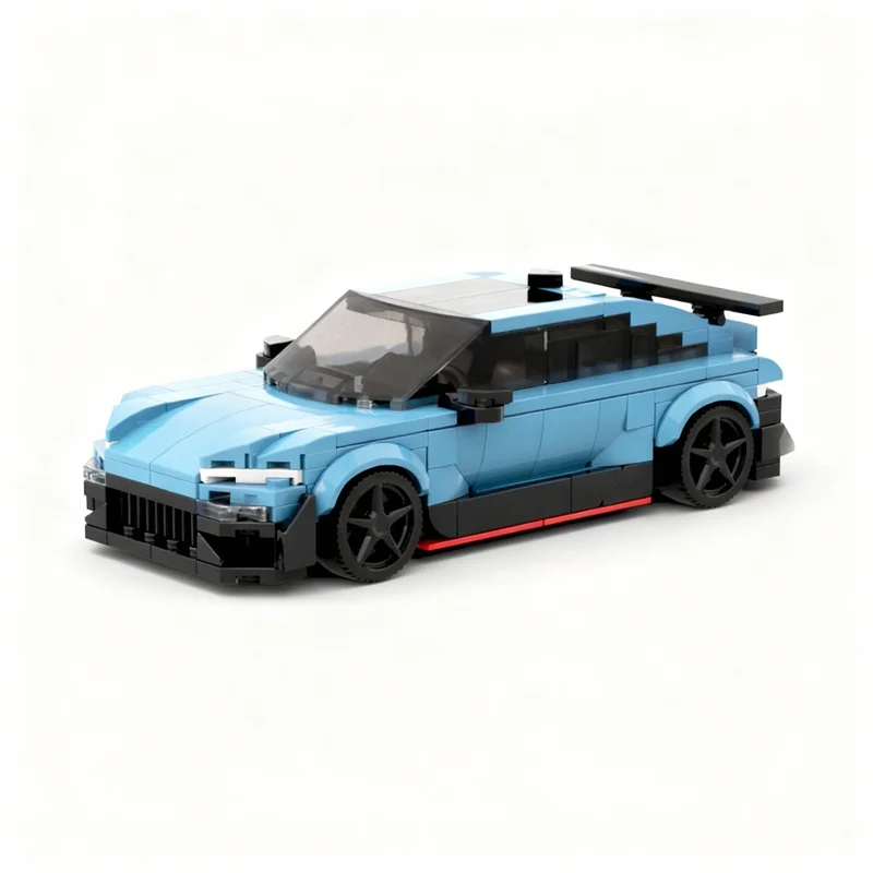 Фото Набор для сборки 354 детали MOC City Champions: Суперкар Hyundai Ioniq 6 N, широкая модель с 8 штырьковыми соединениями, технологичный конструктор DIY, подарочный набор для демонстрации №1