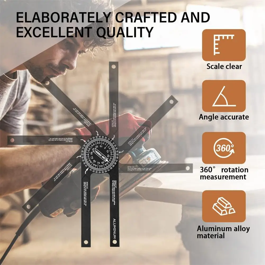 

New Woodworking Miter Saw Protractor 360 Degree Aluminium Alloy Angle Finder Inclinometer Angle Measuring Device Tool