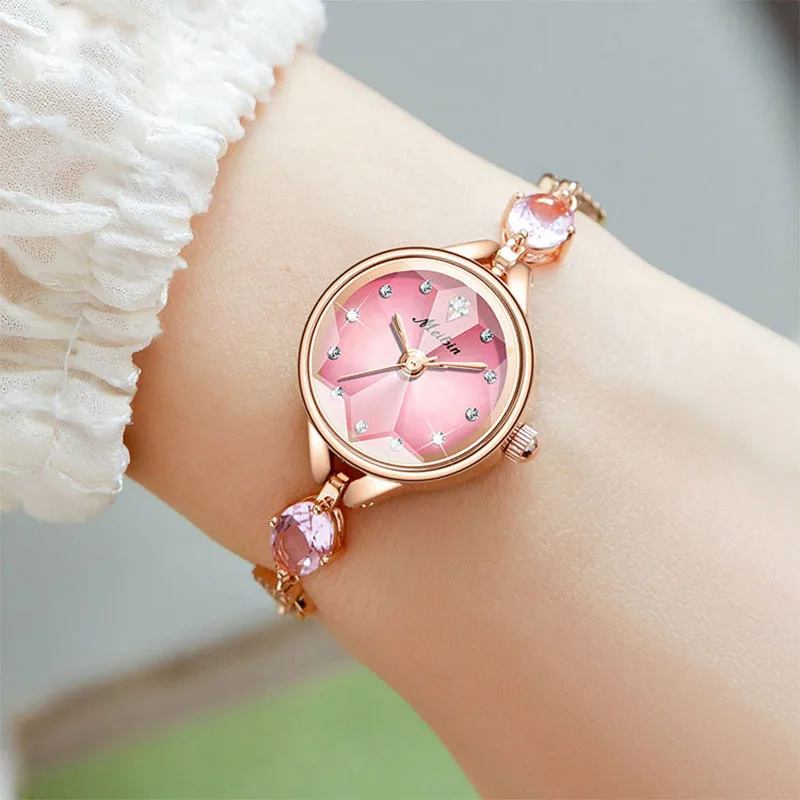 Женские часы бренда светильник Роскошные ювелирные изделия браслет