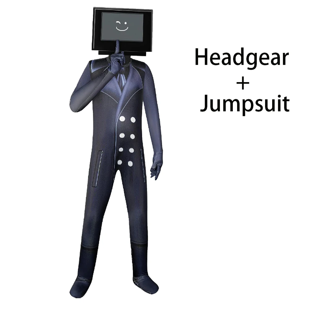 Skibidi унитаз телевидение мужской костюм для косплея Забавный ТВ-костюм