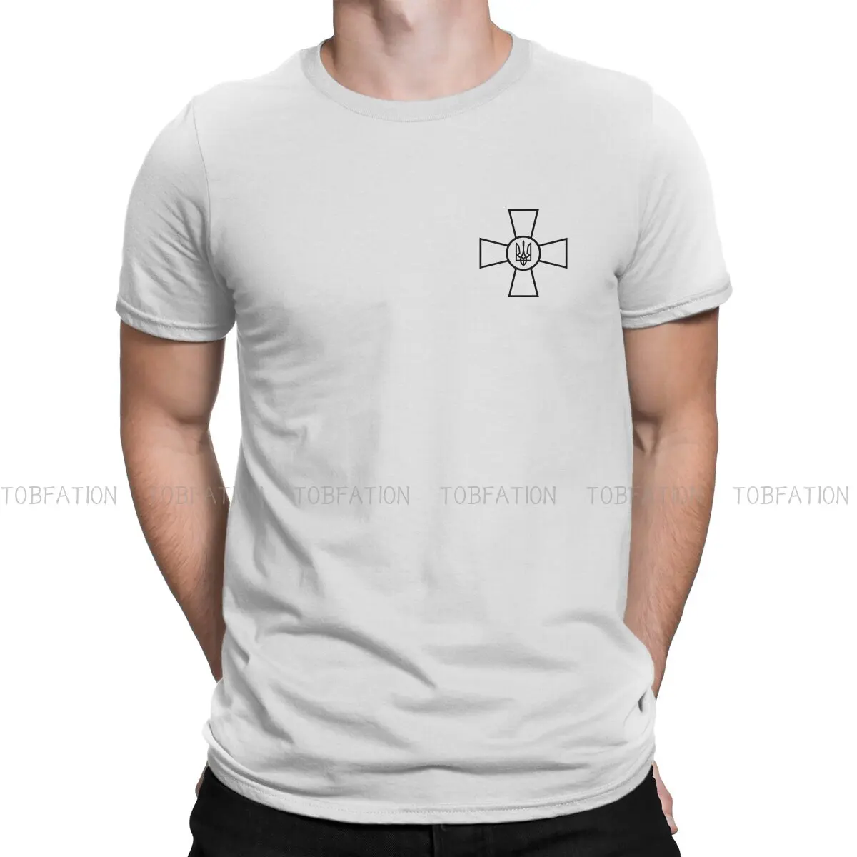 

Zelensky Polyester TShirts Emblem of the Ukrainian Armed Forces Black Print Homme T Shirt New Trend Clothing 6XL