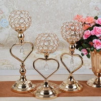 crystal candle holder home decoration metal wrought iron candle cup wedding table decoration candle holders golden ornament