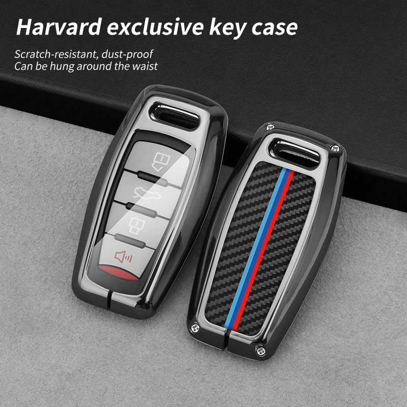 

Carbon Fiber Car Key Case Cover For Great Wall POER Haval Hover H1 H4 H6 H7 H8 H9 F5 F7 H2S GMW Coupe Auto Accessories Keychain