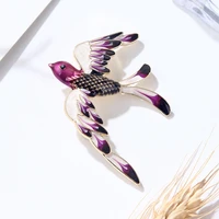 european and american temperament cute animal brooch drip oil purple swallow enamel color female buckle male and female pins