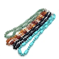 natural stone necklace abacus cylindrical beads indian agate blue pine fashion charm ladies necklace jewelry exquisite gift